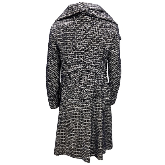 JIL SANDER NAVY BLUE / WHITE TWEED COAT - Picture 3 of 5